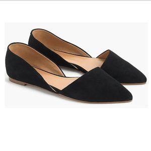 JCrew D’Orsay black suede flats